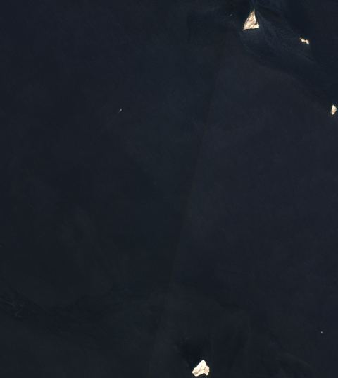 Sentinel-2 crop of Traffic separation scheme at 26.45°N 56.48°E, captured 19 Oct 2026